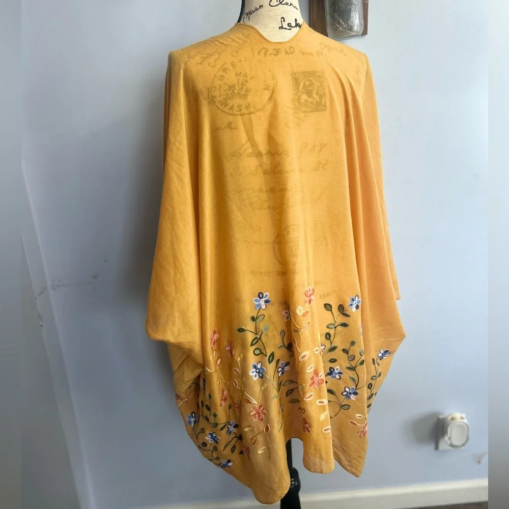 Kimono bohemian‎ floral embroidered - Picture 4 of 7